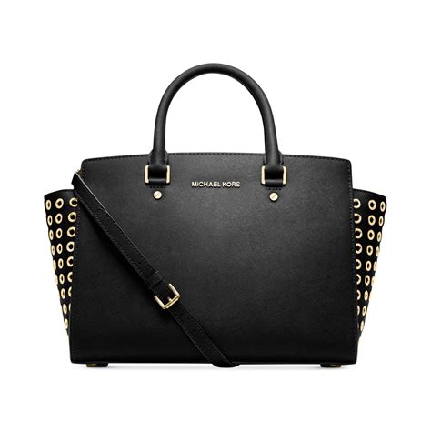 michael kors selma grommet satchel medium|MICHAEL Michael Kors Medium Selma Grommet Top Zip .